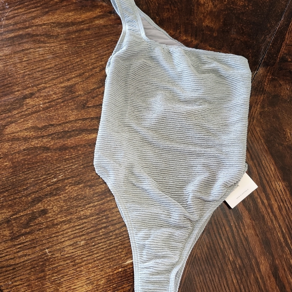 NWT Revolve Rumer Seafoam Cassidy Maillot One Shoulder One Piece Swimsuit. Sz S - Picture 2 of 9